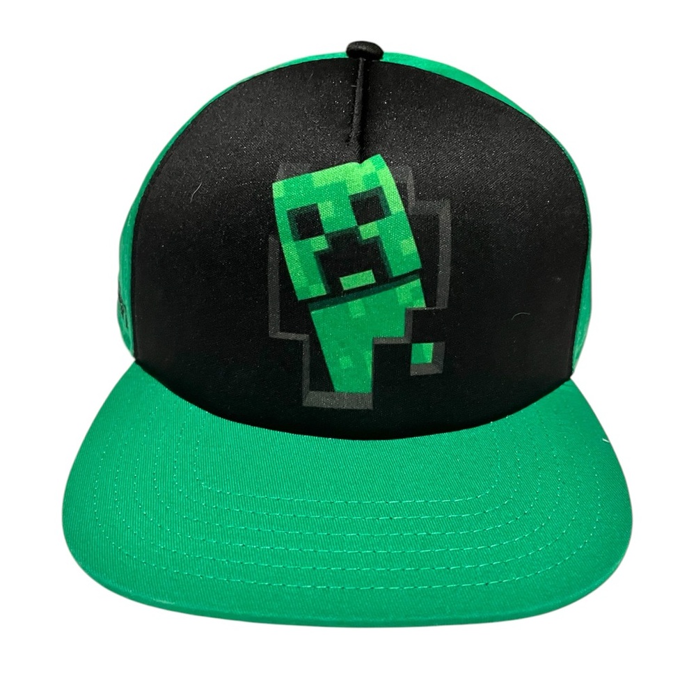 Minecraft Floating Creeper Head Design Flat Bill Youth El Snapback OSFM Sombrero